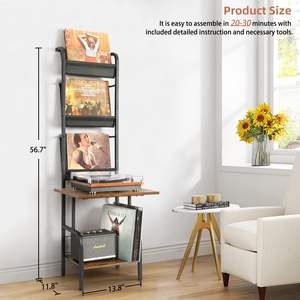 Vente directe d'usine Facile à installer Facile à déplacer Étagère de <span class=keywords><strong>jukebox</strong></span> avec espace de rangement Stockage de disques vinyles - Product Image 2