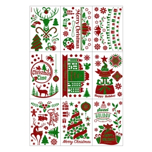 Set de Adhesivos Estáticos para Ventanas con Diseño de Castillo de Nieve Navideño, con Purpurina Dorada y Copos de Nieve, para Decoración Navideña del Hogar, Magia Invernal - Product Image 5