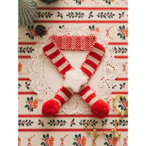 Moderno natale Kit-scollatura rosso Pet collare guinzaglio resistente in gomma poliestere modello solido alla moda elegante per cani gatti - Product Image 1