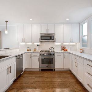 Thiết kế Hiện Đại Mỹ Shaker phong cách tủ bếp trắng đồ nội thất nhà bếp bằng thép không gỉ Null 1 Set Wall Mount tủ - Product Image 2