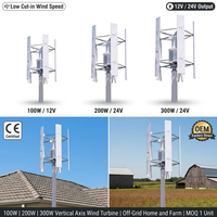 Éolienne à axe vertical 300W 400W 500W 600W, démarrage à faible vitesse du vent, 12V 24V 48V, IP65 C5, pour usage domestique hors réseau, usine OEM