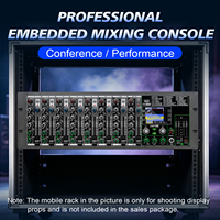 Console de mixage audio professionnelle OEM PA10 à 10 canaux, montable en rack, avec effets analogiques intégrés pour l'audio, la vidéo et l'éclairage