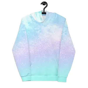 Custom Pastel Cosmic Rainbow Sky Original Galaxy Watercolor Tie Dye Hoodie Universe Kawaii Hoodie For Girl