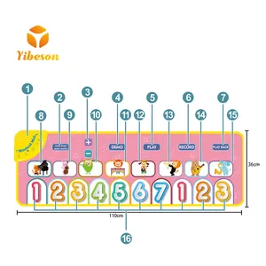 아이 발 음악 키보드 장난감 전자 뮤지컬 핑크 댄스 매트 어린이를위한 플로어 피아노 댄스 놀이 매트