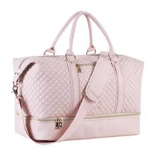 Personalizado Rosa Duffle Bag Grande Overnight Bag para Mulheres Capacidade Viagem Bolsa para Mulheres Perfeito para aventuras ao ar livre