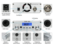 15W Mini amplifikatör alüminyum alaşımlı FM yayını ses amplifikatörü