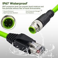 Cable de interconexión industrial M12 RJ45 para sistemas de automatización LAN, 4 pines, código D, macho, blindado, Cat6A SFTP 24AWG PVC RoHS