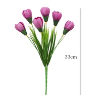 Buket Bunga Buatan yang Laris Terjual 6 Tangkai Tulip untuk Dekorasi Meja Ruang Tamu dan Meja Makan