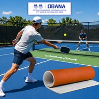 Revêtement de sol pour terrain de pickleball OBANA en PVC/acrylique, écologique, en rouleau, taille personnalisée, design durable, imperméable, résistant au feu, professionnel