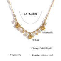 Collier de luxe Novirassine avec pendentif petite fleur en acier inoxydable plaqué or 18 carats pour femme, bijou tendance avec perles et médaillon