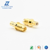 SMB Connector Male Bulkhead Panel Mount Full Brass Gold Plated Slotted Solder Cup RF Coaxial Connector 48H Salt Spray Test