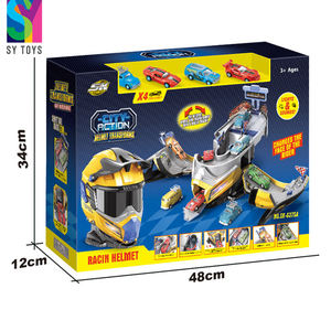 SY TOYS 2 en 1 Casque de transformation multifonctionnel Nouveau jeu de <span class=keywords><strong>garage</strong></span> de stationnement pour voitures pour garçons, avec <span class=keywords><strong>rangement</strong></span> pour véhicules, en métal et plastique - Product Image 6