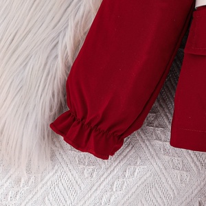 Nuova Collezione Autunno Inverno 2026: <span class=keywords><strong>Blazer</strong></span> per Bambine con Maniche Lunghe, Chiusura Monopetto, Cintura Bianca e Bordi Arricciati in Poliestere - Product Image 4