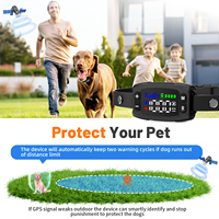 IPX7 wasserdicht verstellbar Harmless Beep Vibration Shock Warnung Haustier GPS Wireless Dog Fence Containment System Halsband