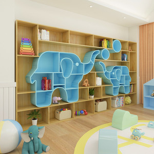 Libreria a Forma di Animale Chiquitos, Scaffale in Legno Personalizzato per Stanza dei Bambini, Area Lettura per Asilo e Educazione Precoce - Product Image 1