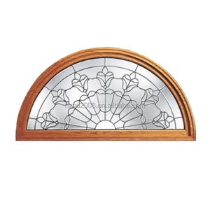 Vitrail Tiffany artisanal en verre biseauté demi-rond pour éclairage et décoration de porte vitrée - Product Image 3