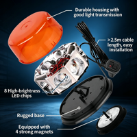 Balise LED COB 48W, 8 modes stroboscopiques, lumière d'avertissement, fixation magnétique, boîtier PC, plusieurs couleurs, lumière clignotante pour alerte de sécurité des véhicules