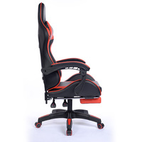 Chaise de bureau PC personnalisable avec logo, robuste, durable, économique, rouge, en cuir PU noir, style racing, pour gaming
