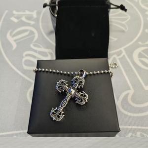 Collier en cuivre avec ancre de bateau, croix et cœur, style rétro, avec pendentif ancre de bateau et petit broche, chaîne en bambou tendance - Product Image 3