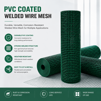 Rouleau de grillage soudé en PVC vert, adapté aux animaux domestiques, pour enclos pour petits animaux et clôture pour chien, maille d'ouverture de 1/2 pouce