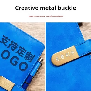 High-Value Business Minimalist Notebook Gift Set Custom Thickened Dowling Paper Oval Buckle Office Memo Pad Work Meeting Record - Product Image 3