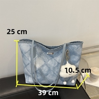 2025 nuevos bolsos de Material de lona de celosía de moda para mujer, bolsos de mano grandes para mujer, bolsos de tela para mujer