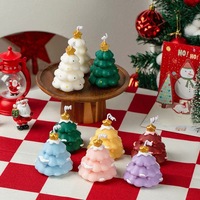Bougie parfumée en cire de soja écologique en forme de sapin de Noël, mignonne, pour Thanksgiving, la Saint-Valentin, les mariages et le Nouvel An