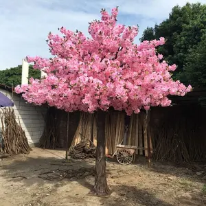 Grand arbre de fleurs de cerisier artificiel en soie, décoration d'intérieur, pour mariage, fausses Branches, fleurs blanches ou roses, cm