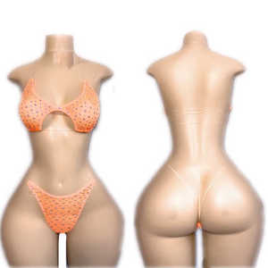 Maxsun Ropa de Baile Exótica <span class=keywords><strong>Bikini</strong></span> Disfraz de Baile con Pedrería Atractivo Conjunto de Dos Piezas para Baile Exótico MS142 - Product Image 2