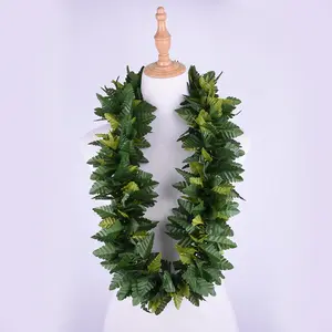 Wholesa Chất Lượng Cao Nhân Tạo Dương Xỉ Lá Hawaii Leis Số Lượng Lớn Lá Lei Cho Chuyên Nghiệp Hawaii Fower Lei Cho Hula Khiêu Vũ