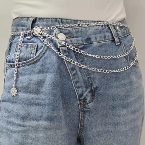 Европейская и американская бижутерия, модная Многослойная цепь из алюминиевого сплава, женская уличная ретро-цепь на талию