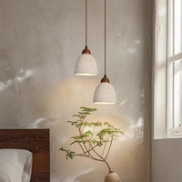 Vente chaude Wabi-sabi Style Béton Ciment Pendentif Lumière E27 Travertin Pendentif Lampe Intérieur Lumières Pour Salle À Manger Restaurant