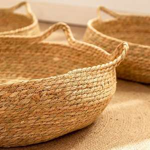 Cesta de cama para gatos tejida con hierba, cesta de mimbre para gatitos, nido, cama para perros pequeños, cestas de salón redondas hechas a mano, Cestas tejidas de paja para gatos - Product Image 4