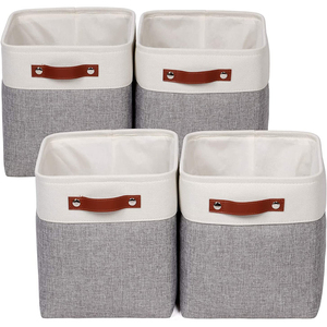 Custom Home Baskets Woven Storage Boxes Bins Folded Storage Basket For Clothing  Toys