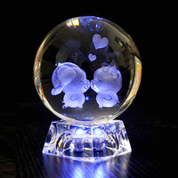 Nouveautés : Boule de Cristal en Verre Massif Gravée au Laser avec Lumière LED et Image Personnalisée