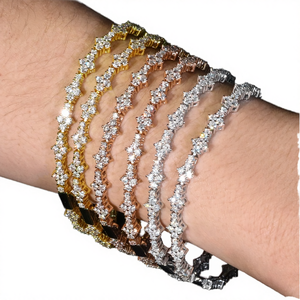 Pulsera de Tenis Personalizada S925 Chapada en Oro Amarillo/Oro Rosa/Plata con Moissanita VVS Iced Out Certificada GRA Estilo Hip Hop - Product Image 4