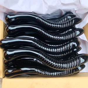 Consolador grande de 250mm, Varita Yoni de obsidiana negra, Juguetes sexuales de punto G, consolador de cristal de obsidiana negra con masajeador Yoni roscado, pene de cristal - Product Image 4