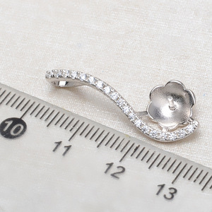 Pendentif en argent S925 personnalisé, version coréenne, avec perle lâche populaire de 9-10 mm, accessoire DIY pour cheveux et support vide inclus - Product Image 4