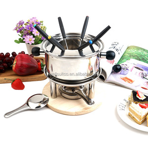Ensemble traditionnel de 6 fourchettes à <span class=keywords><strong>Fondue</strong></span> au fromage en acier inoxydable, ensemble de <span class=keywords><strong>Fondue</strong></span> avec brûleur pour <span class=keywords><strong>la</strong></span> viande au fromage et le chocolat - Product Image 5