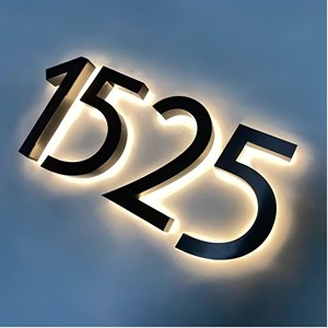 Signe <span class=keywords><strong>de</strong></span> numéro <span class=keywords><strong>de</strong></span> maison LED rétro-éclairé 3D personnalisé Transformateur <span class=keywords><strong>de</strong></span> panneau d'adresse électronique solaire acrylique en acier inoxydable Décoration publicitaire - Product Image 6