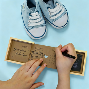Anuncio de Embarazo para <span class=keywords><strong>Abuelos</strong></span>, Ideas para Anunciar la Nueva Llegada del Bebé, Marco para Ecografía, Caja de Recuerdos de Madera - Product Image 3