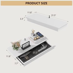 Popüler yüzer gece standı gizli depolama güvenli tuzak kapı RFID kilidi ile katı ahşap duvara monte depolama - Product Image 2