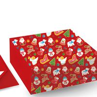 Recyclable Collapsible Folding Coated Paper Gift Boxes Screen Printed Paper Handles Christmas Cartoon Carton Boxes for Xmas