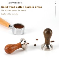 Outils à expresso à Base plate en bois, outils de Distribution à pression constante, distributeur de café en bois massif 51mm 53mm 58mm