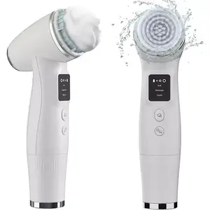 Großhandel 2 In 1 Multifunktions wasserdichte elektrische Haut Beauty Brush Köpfe Gesichts wäscher Massage gerät Gesichts reinigungs bürste