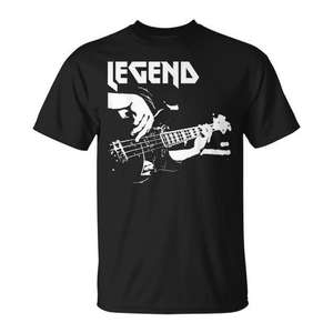T-shirt Bass Guitar Legend, design musical de groupe de rock, taille adulte unisexe - Product Image 1