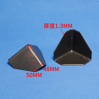 Protection d'angle en plastique noir à trois côtés pour carton logistique, garde-bord et garde-angle 50*50*50mm, épaisseur 1.3mm