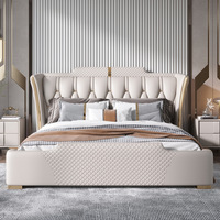 Leichtes Luxus-Leder bett 1,8 Meter Doppelbett Haupt schlafzimmer Moderne Leder kunst High-End-Aufbewahrung hochzeits bett
