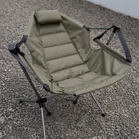 Chaise de jardin en tissu Oxford avec cadre en fer personnalisé, dossier réglable, robuste, pliable, capacité de 300 lb, portable, moderne