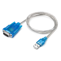 Cable Serial Transparente de PVC USB Tipo-A a DB9 para Escáner de Computadora Universal